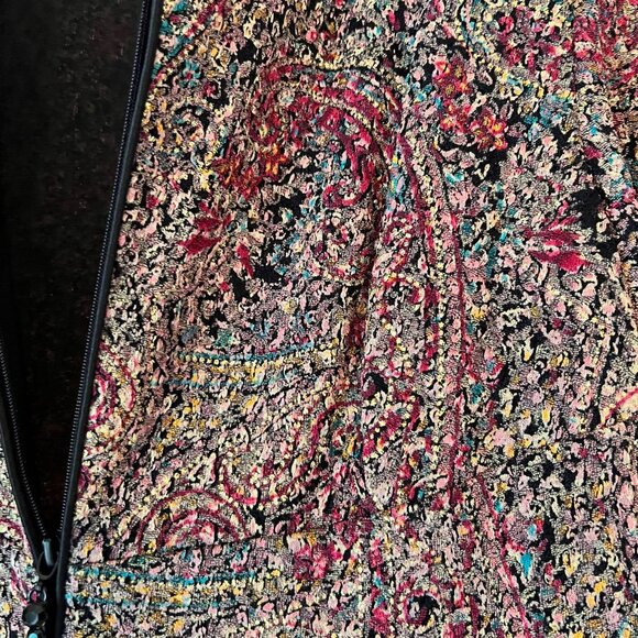 NWT Alex Evenings Paisley Jacket Full Zip PM Multicolor Paisley Metallic Lined - Picture 6 of 14